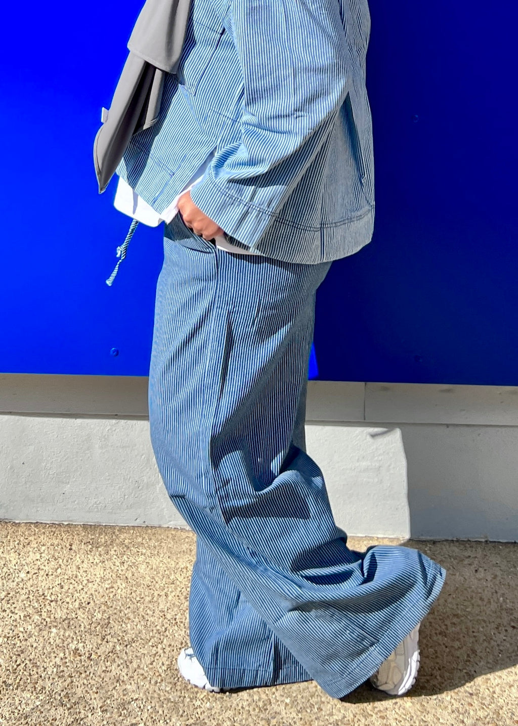 Pantalon à rayures bleu