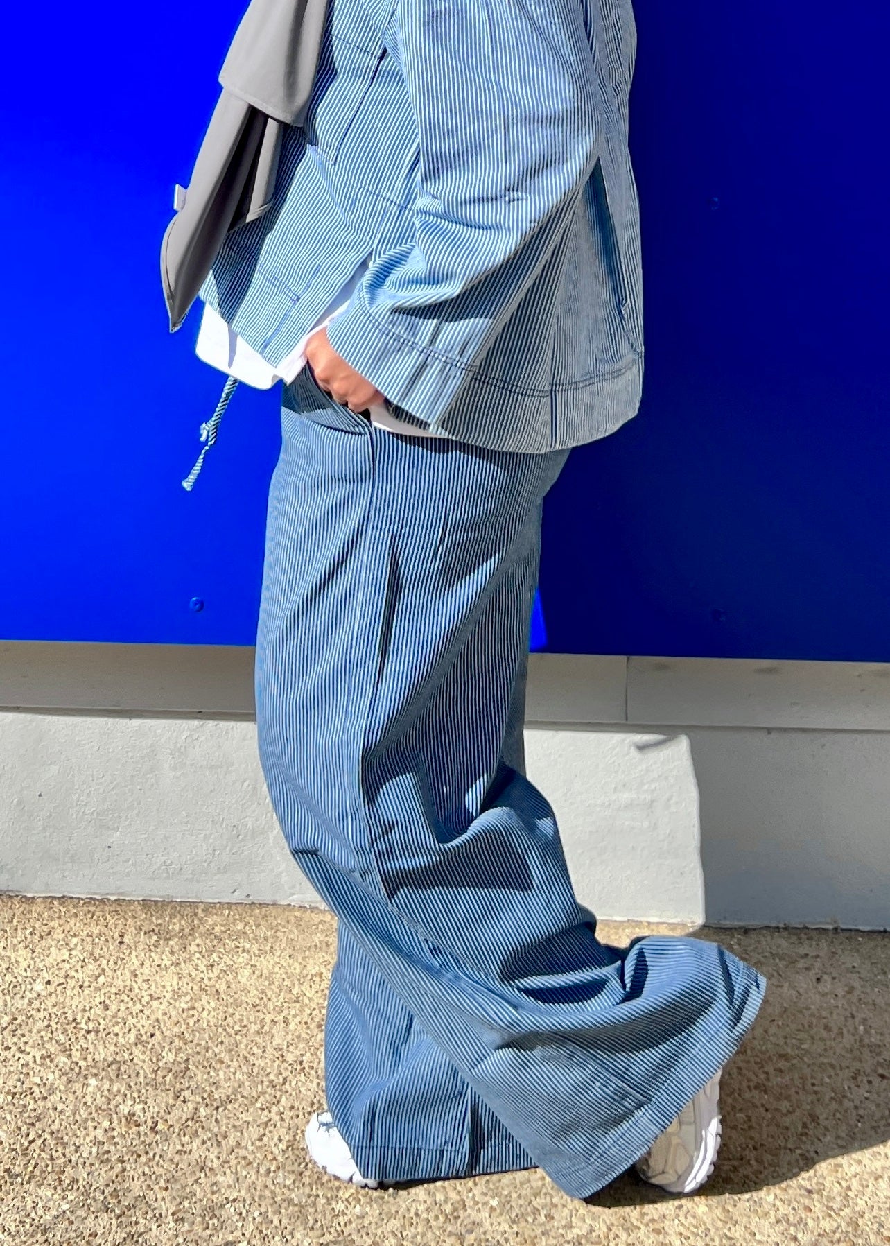 Pantalon à rayures bleu
