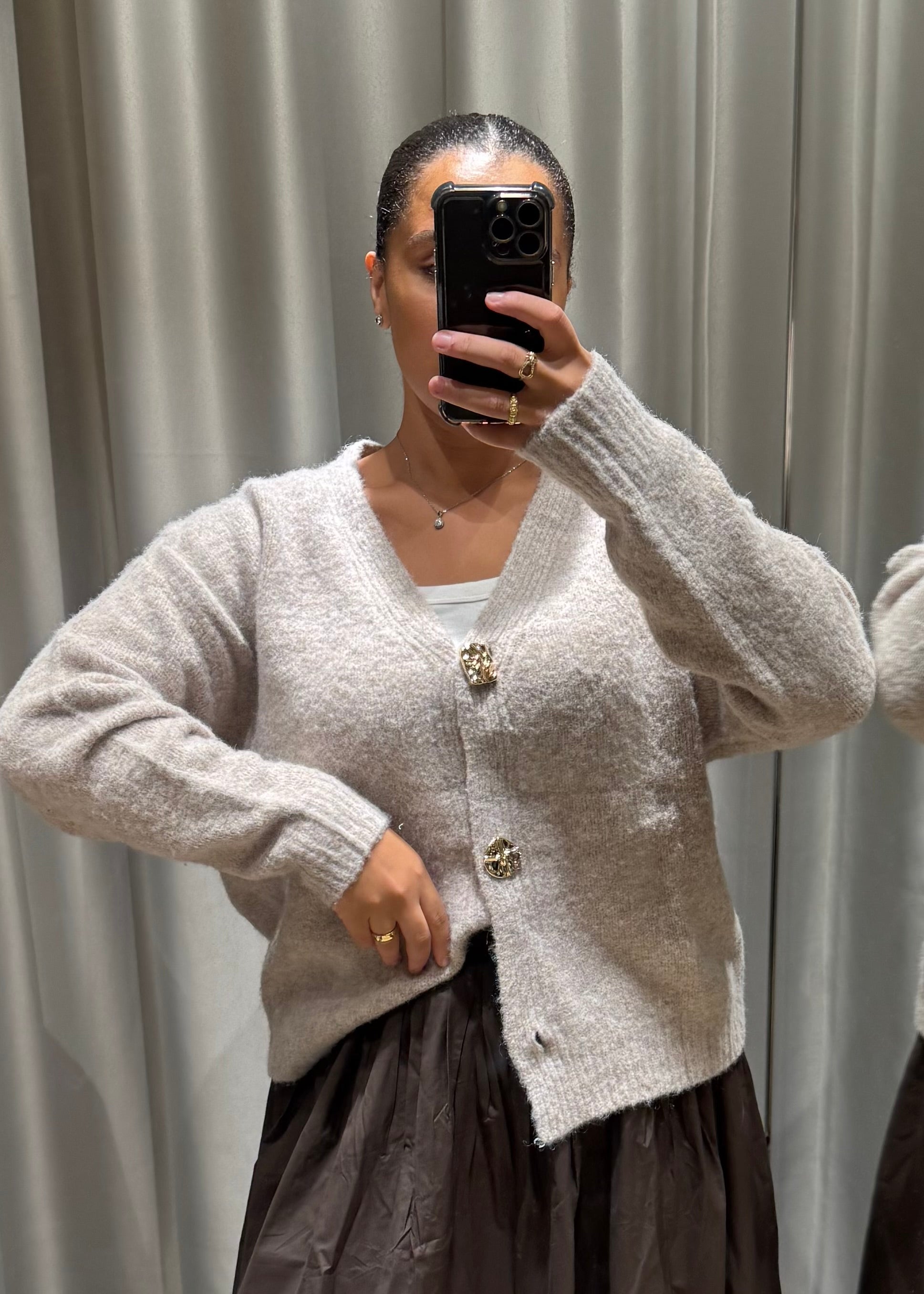 Cardigan détails dorés