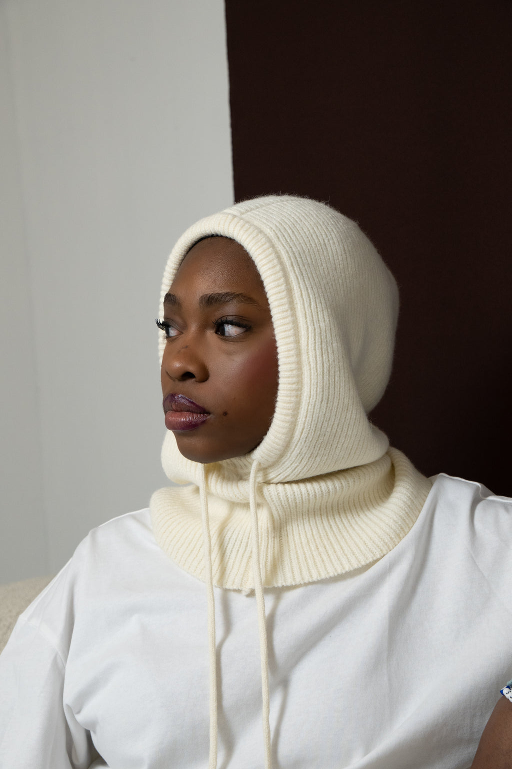Cagoule en maille épaisse