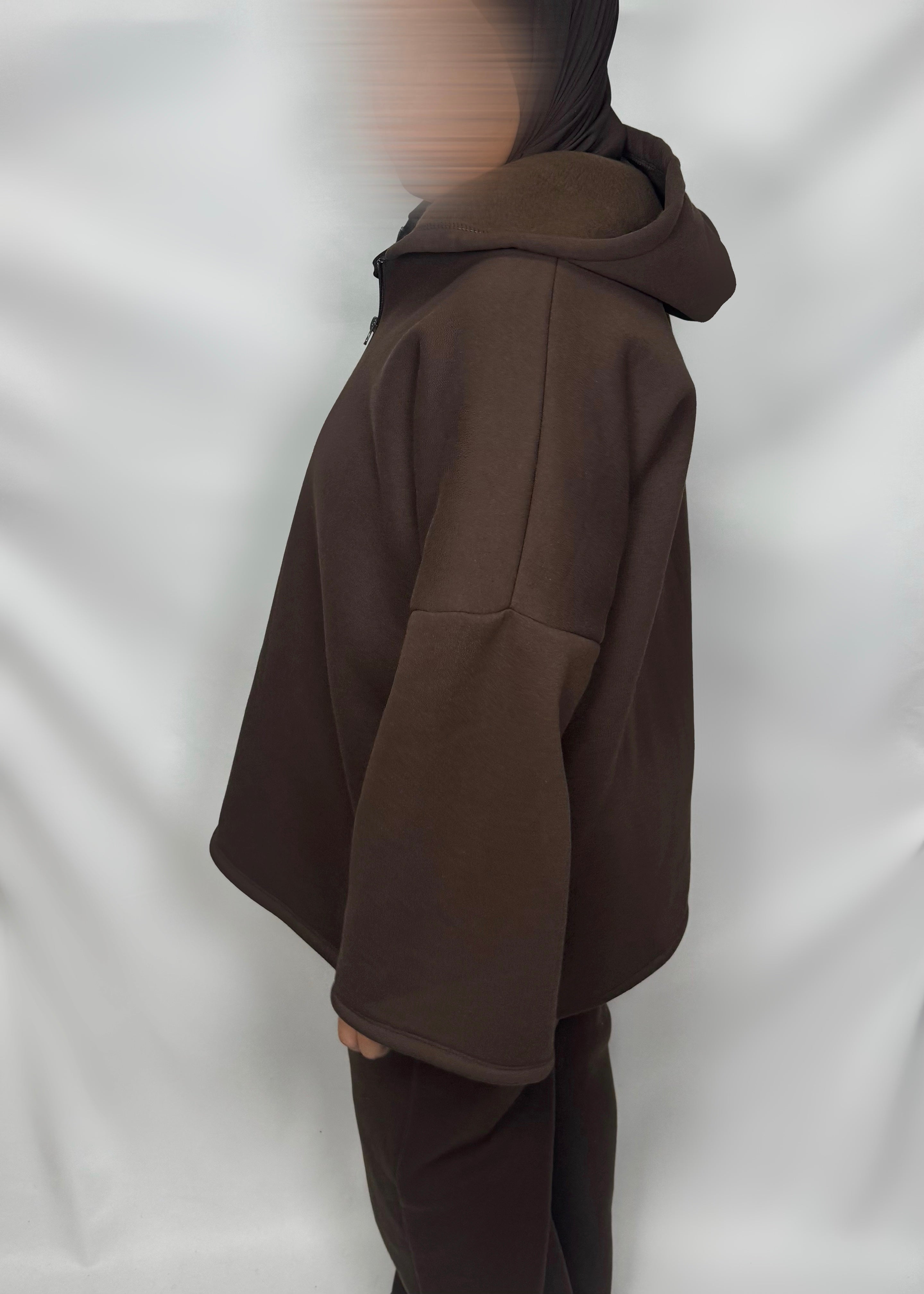 Ensemble jogging ample marron