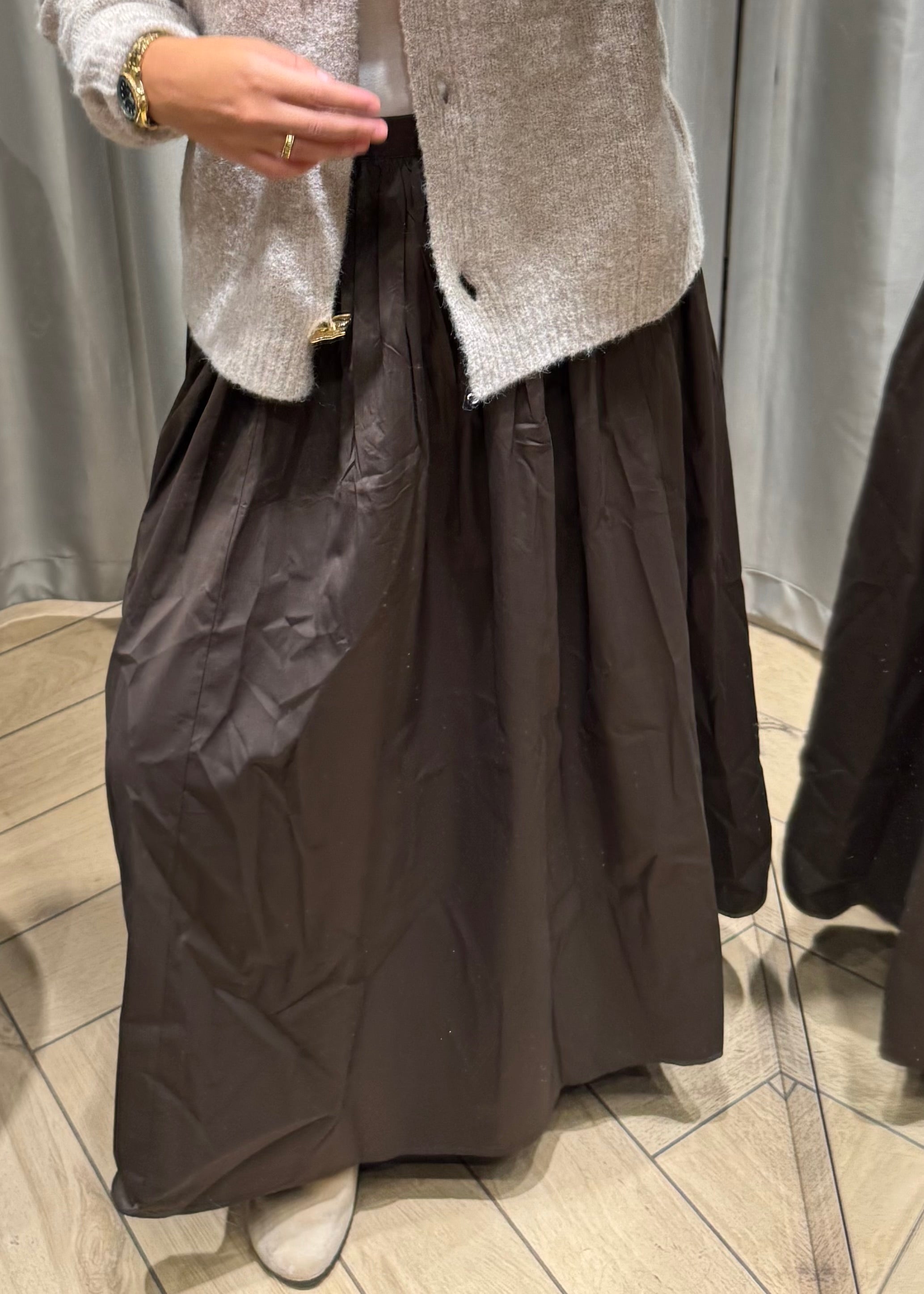 Jupe bouffante marron chocolat