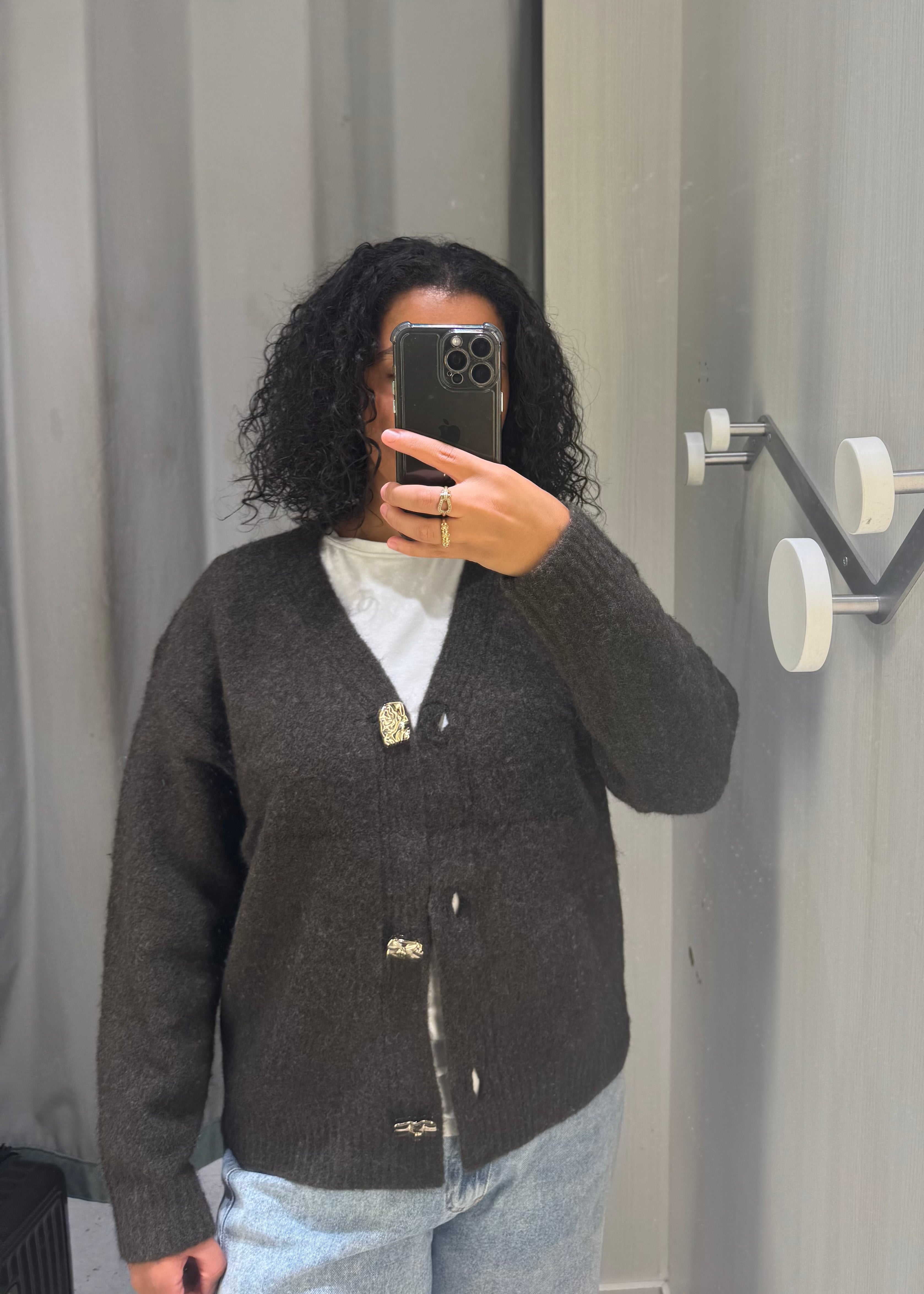 Cardigan détails dorés