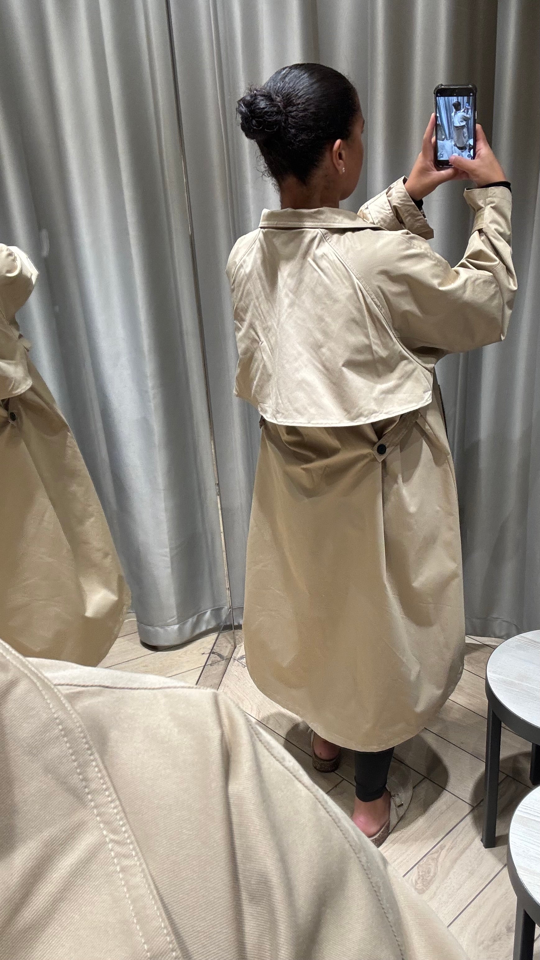 Trench long col montant