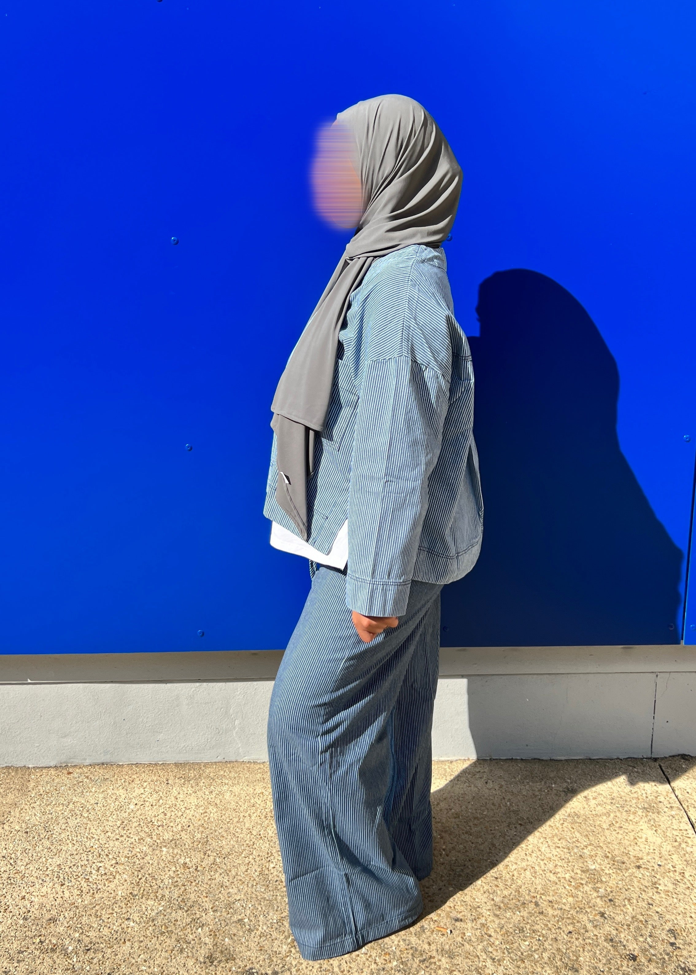 Ensemble ample à rayures bleues