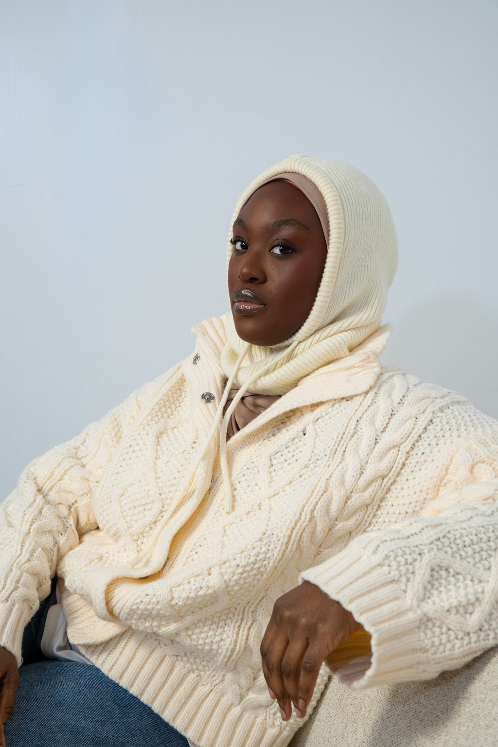 Cardigan écru knit