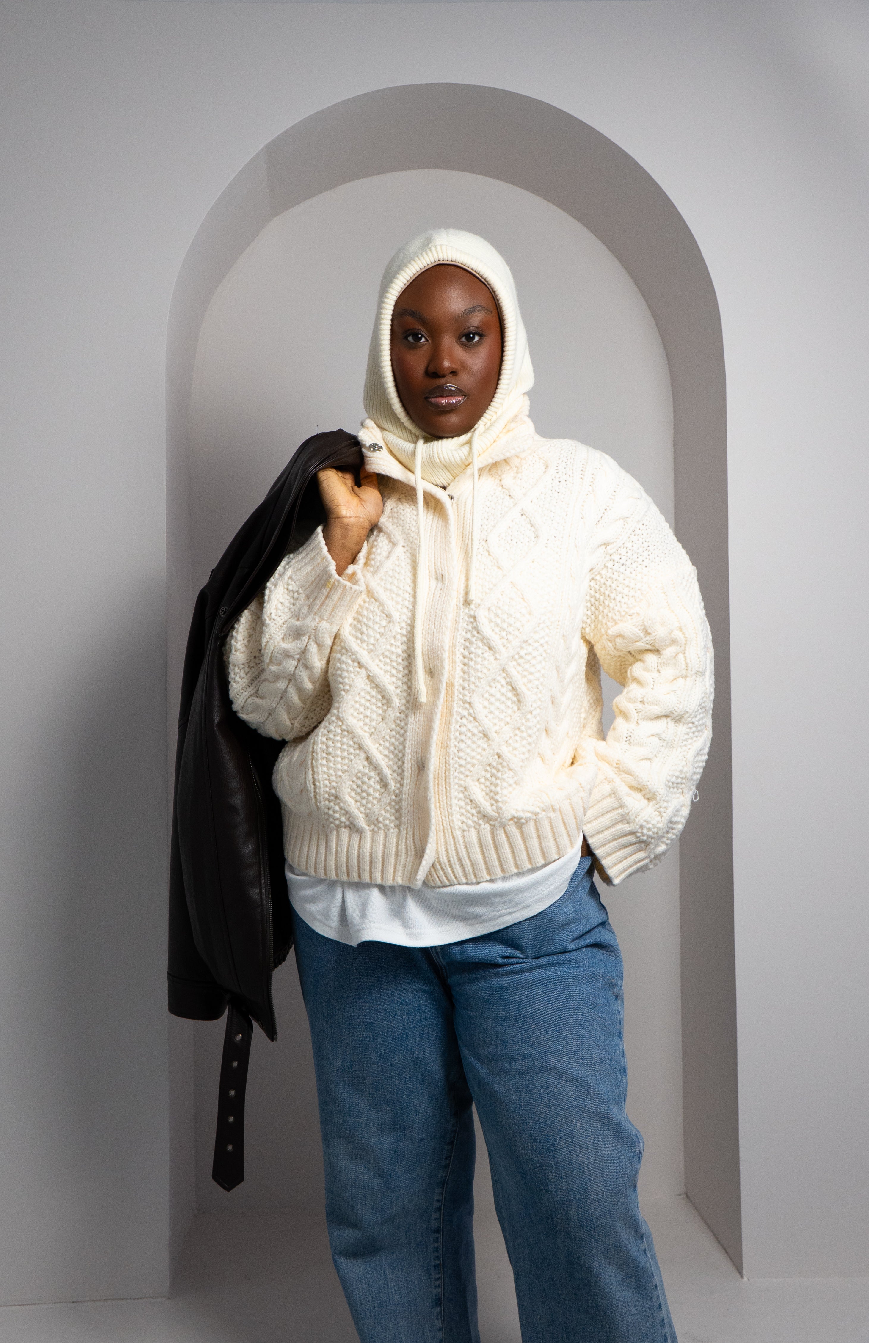 Cardigan écru knit