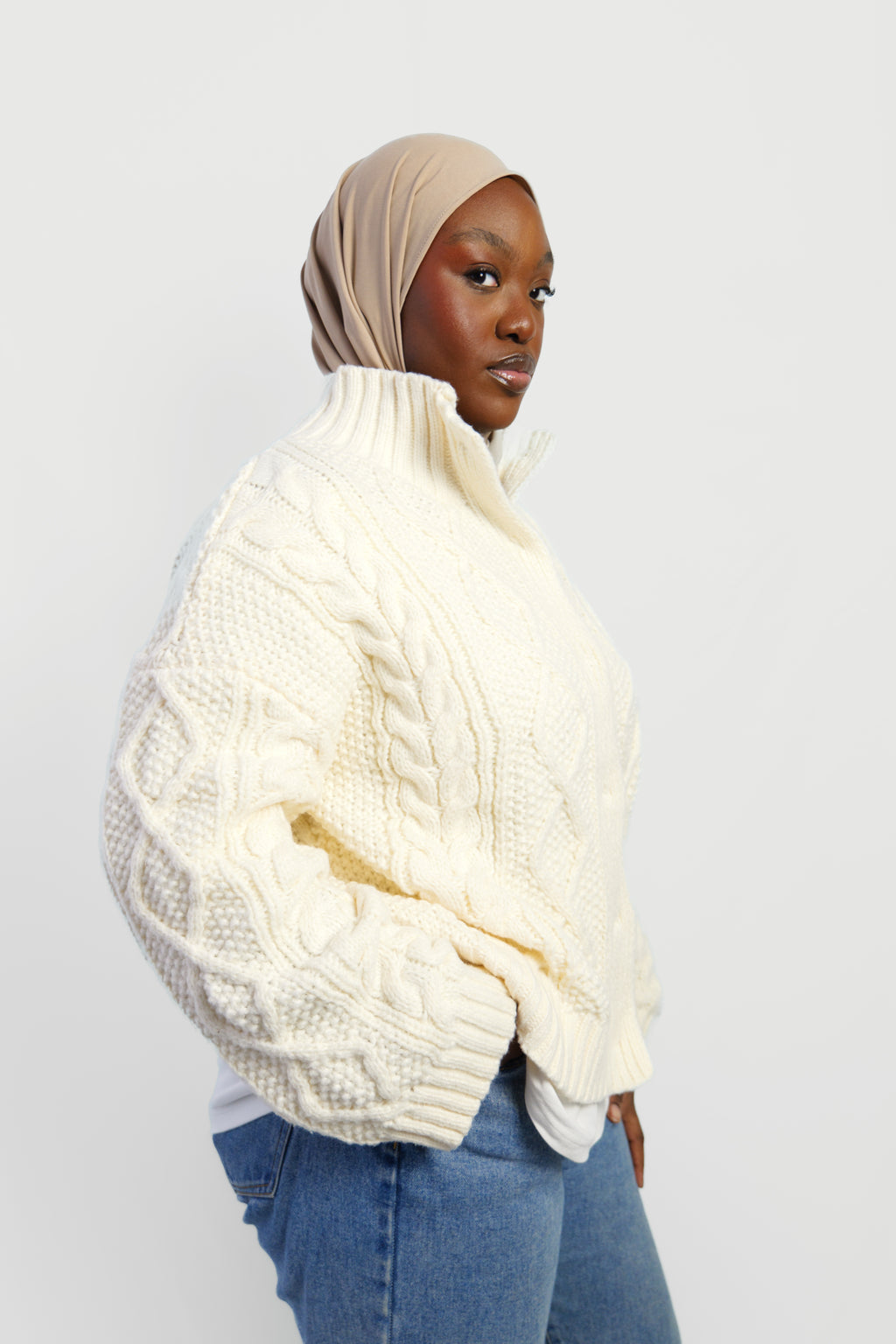 Cardigan écru knit