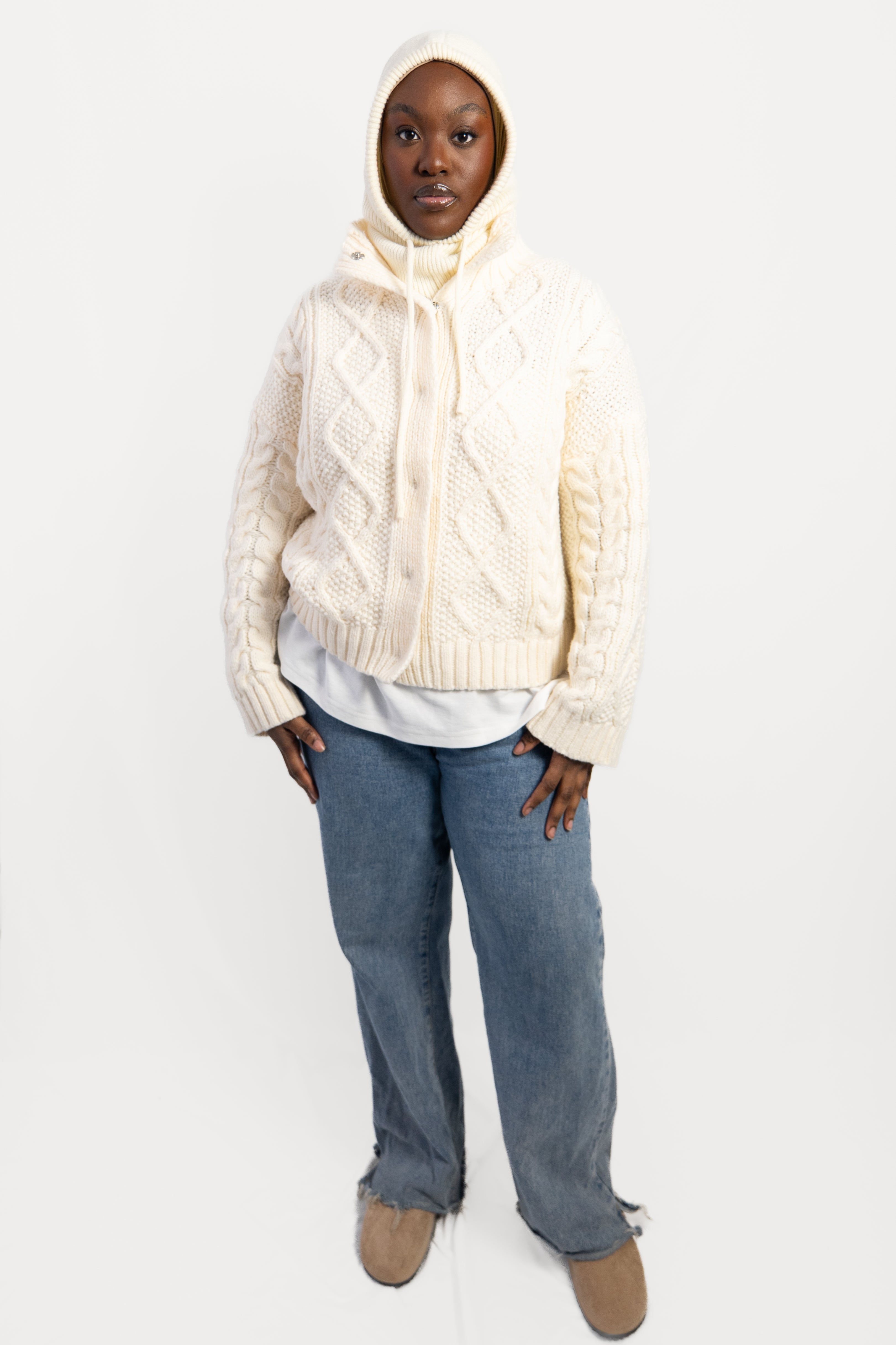 Cardigan écru knit