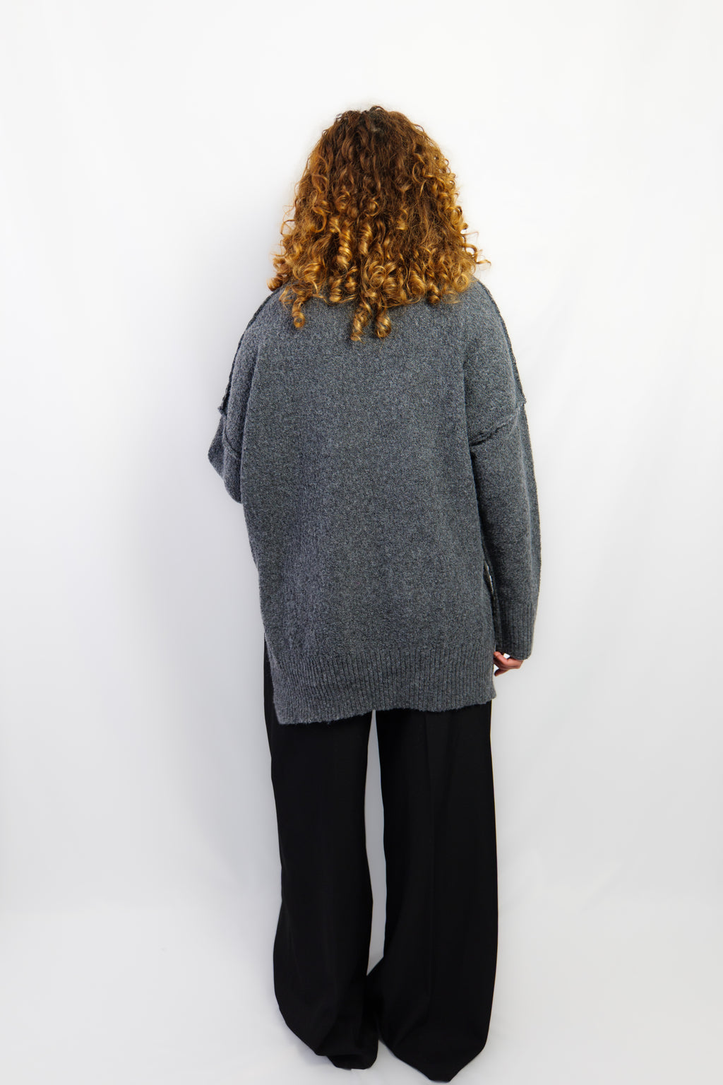 Pull gris col cheminé